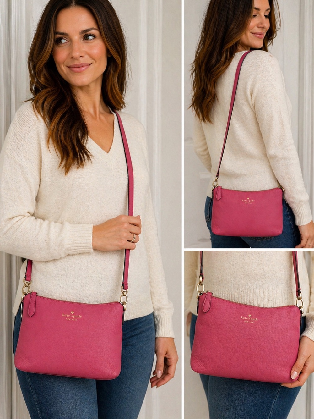 Kate Spade ♠️ Pink Pebbled Leather Mini Crossbody Bag